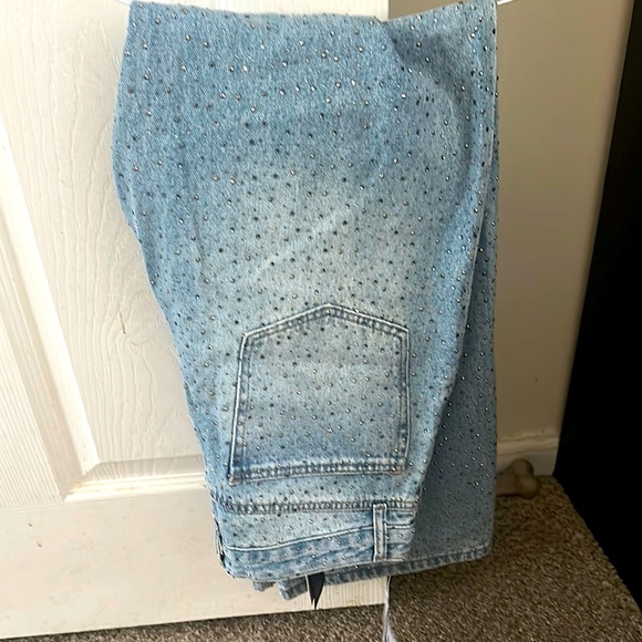 Forever 21 Light Blue Studded Jeans - Picture 1 of 2